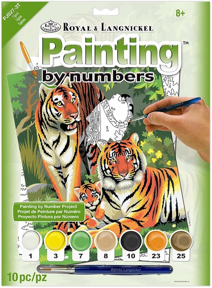 Royal & Langnickel Painting by Numbers Junior Art Activity Kit, Small, Tigers