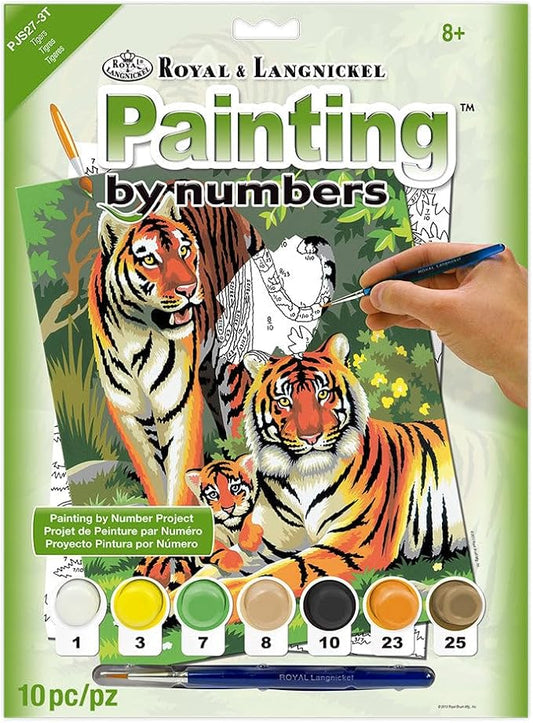 Royal & Langnickel Painting by Numbers Junior Art Activity Kit, Small, Tigers