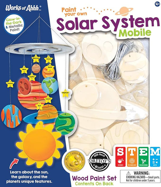 Works of Ahhh... Craft Set - Solar System Mobile Classic Wood Paint Kit