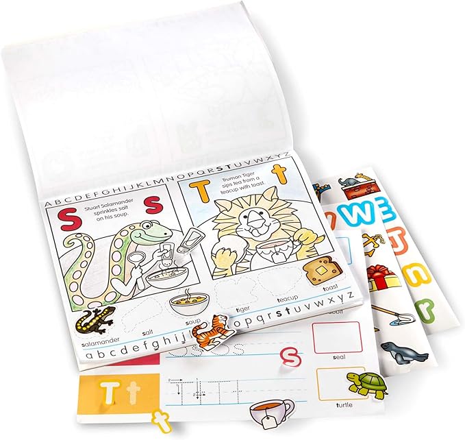 Melissa & Doug Alphabet Activity Sticker Pad for Coloring, Letters (250+ Stickers) - FSC Certified