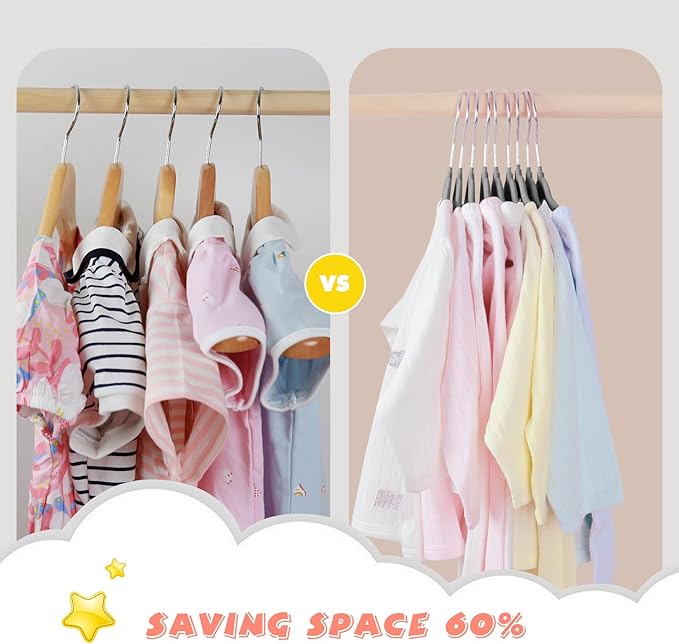 Kids Velvet Hangers 15 Pack, 11 Inch Size Non-Slip Baby Hangers, Space-Saving Nursery Hangers, Perfect Infant/Toddler Clothes Hangers for Daily Use(Grey)