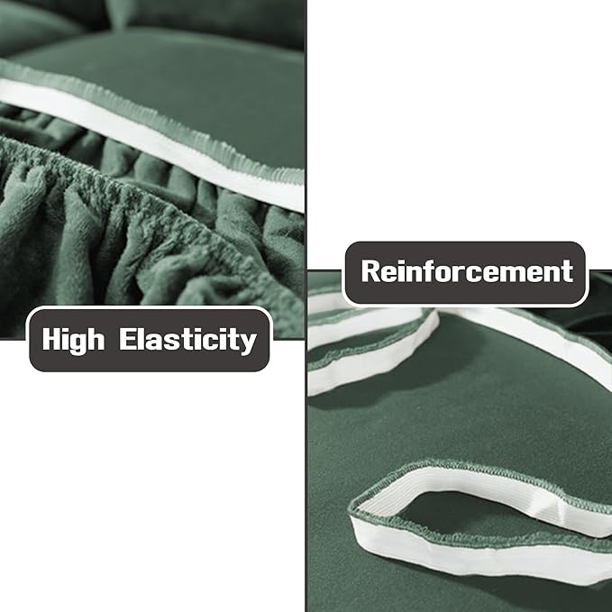 NORTHERN BROTHERS Stretchy Recliner Chair Covers, Velvet Recliner Covers, Lazy Boy Chair Cover (Light Green, loveseat)