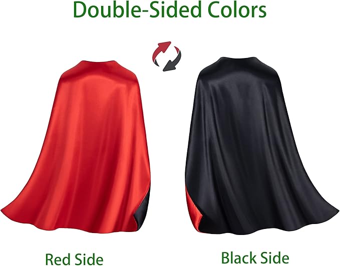 Double-Sided Superhero Capes and Masks for Kids - Perfect for Christmas, Halloween, Cosplay, and Parties