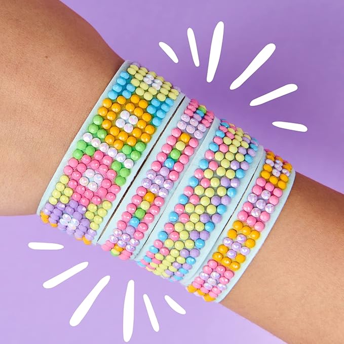 DIY Gem Friendship Bracelet, 8 Band Deluxe Studio - Arts & Craft Activity for Ages 7 and Up, Multicolor (25204)