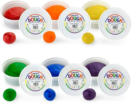 Hygloss Play Modeling Dough - 18lb. Dough Unscented - Safe & Non-Toxic for Kids Arts & Crafts - Party Favors - Classroom Supplies, 6 Assorted Colors