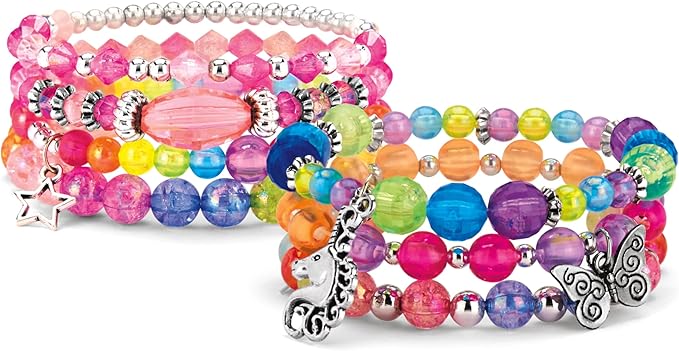 Shimmer 'n Sparkle Charm & Bead Bracelet Maker by CRA-Z-Art – DIY Beaded Charm Friendship Bracelet Making Kit