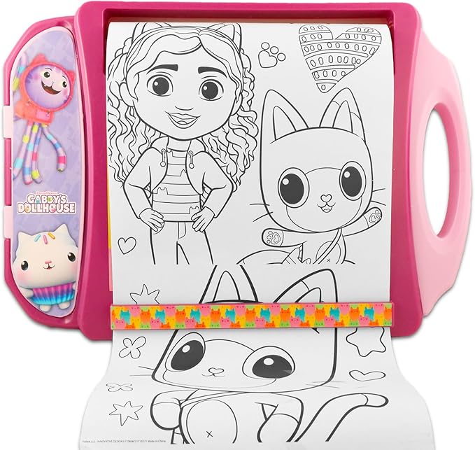 DreamWorks Gabby Dollhouse Art Desk Set - Bundle with Gabby's Dollhouse Lap Desk with Coloring Pages, Coloring Utensils, Stickers and More | Coloring Books for Kids