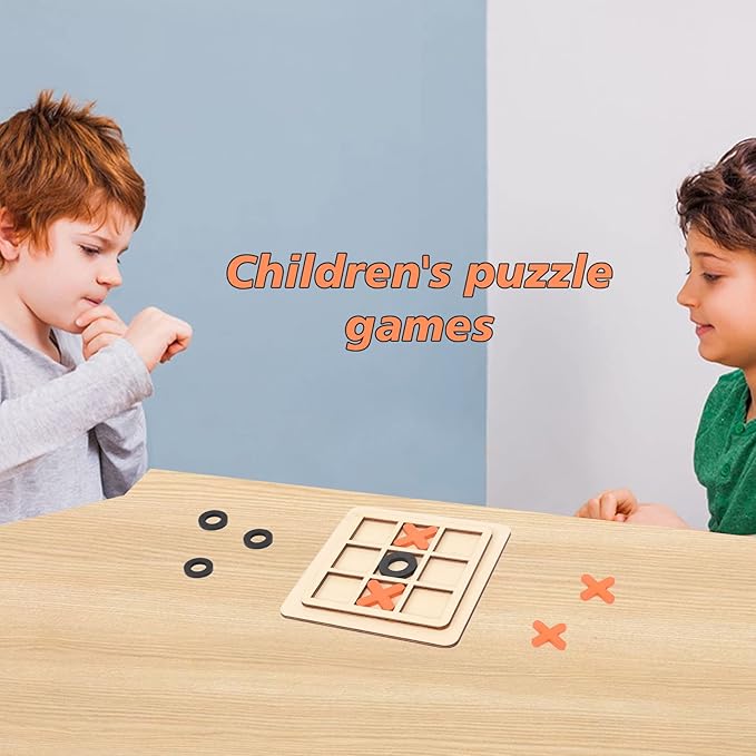 Tic Tac Toe XO Wooden Board Games Desk Toys 3 Pack Classical Family Children Kids Educational Toy