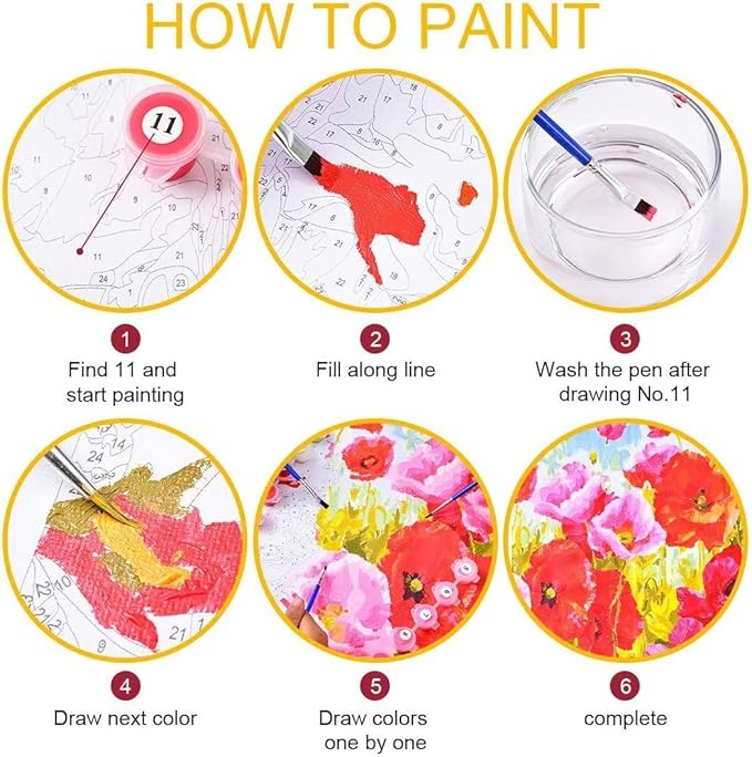 Paint by Numbers,DIY Oil Painting Kit for Kids & Adults Beginner – 12” x 16” Colorful Dog and Butterfly Pattern with Wooden Easel