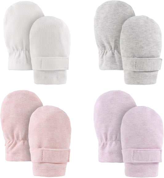 Newborn Baby Mittens Infant No Scratch Gloves Cotton Mitts for Baby Girls Boys