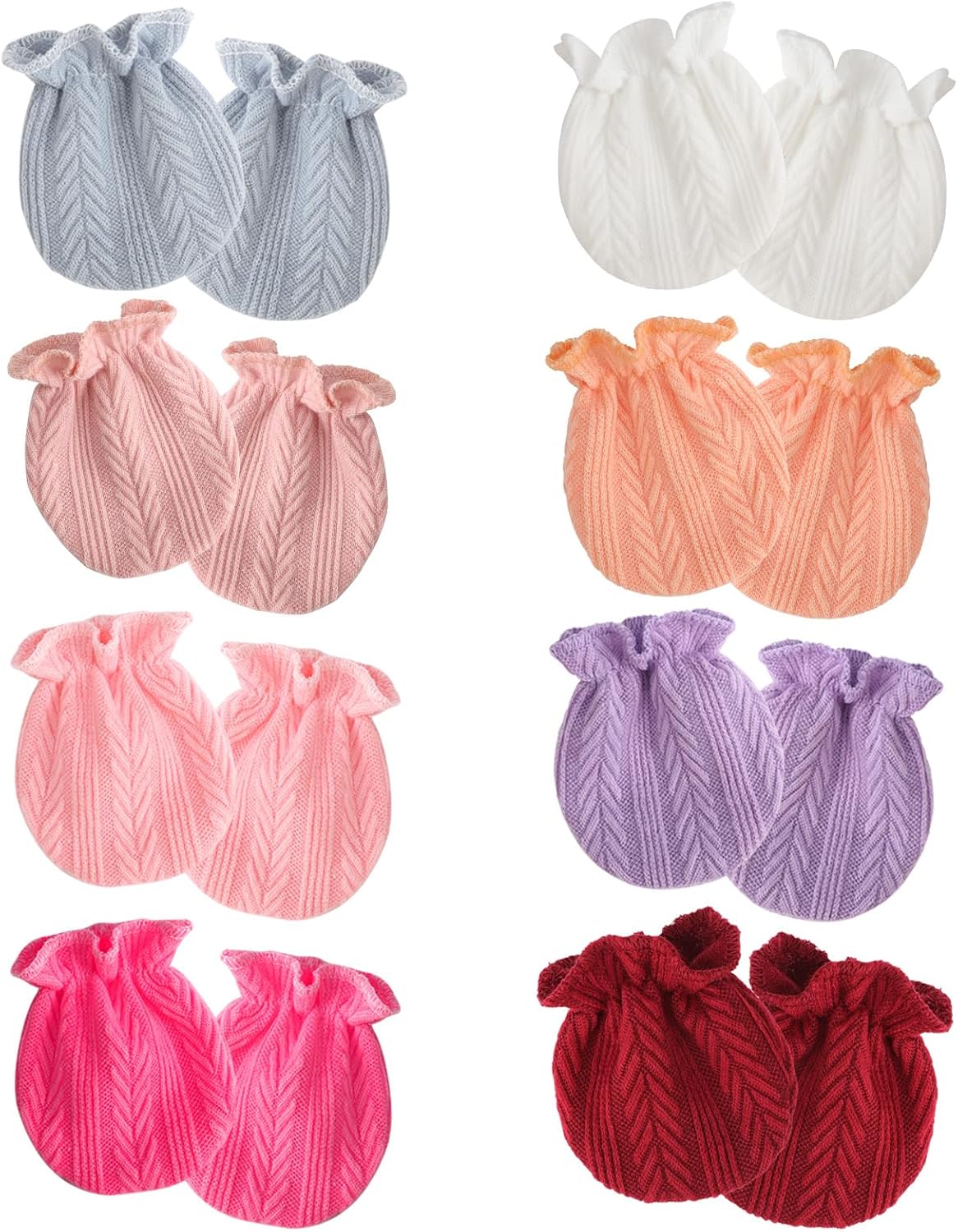 Newborn Baby Mittens No Scratch Cotton Elastic Wrist Gloves Infant Toddler Mittens for Baby Boy Girl 0-6 Months