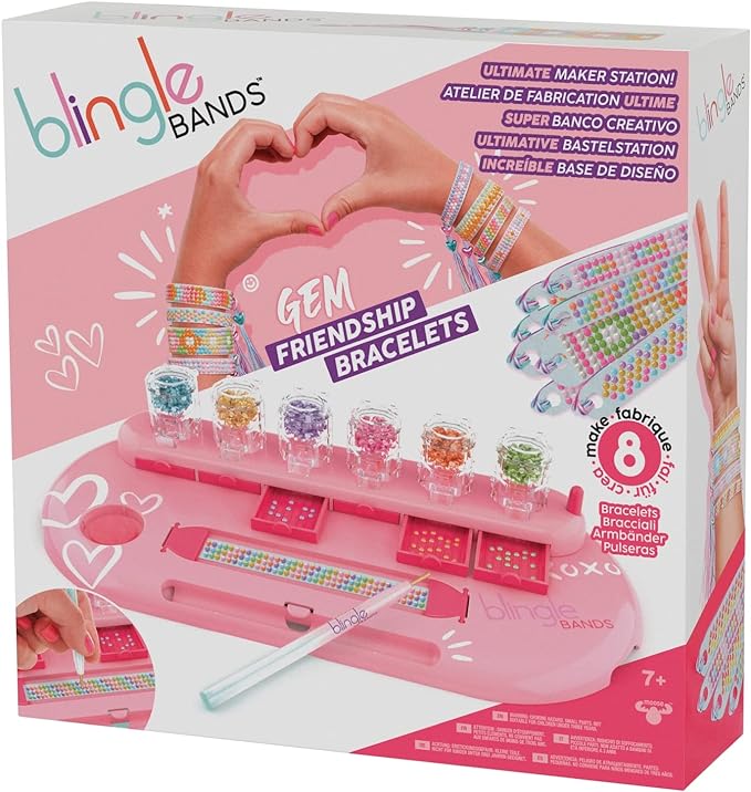 DIY Gem Friendship Bracelet, 8 Band Deluxe Studio - Arts & Craft Activity for Ages 7 and Up, Multicolor (25204)