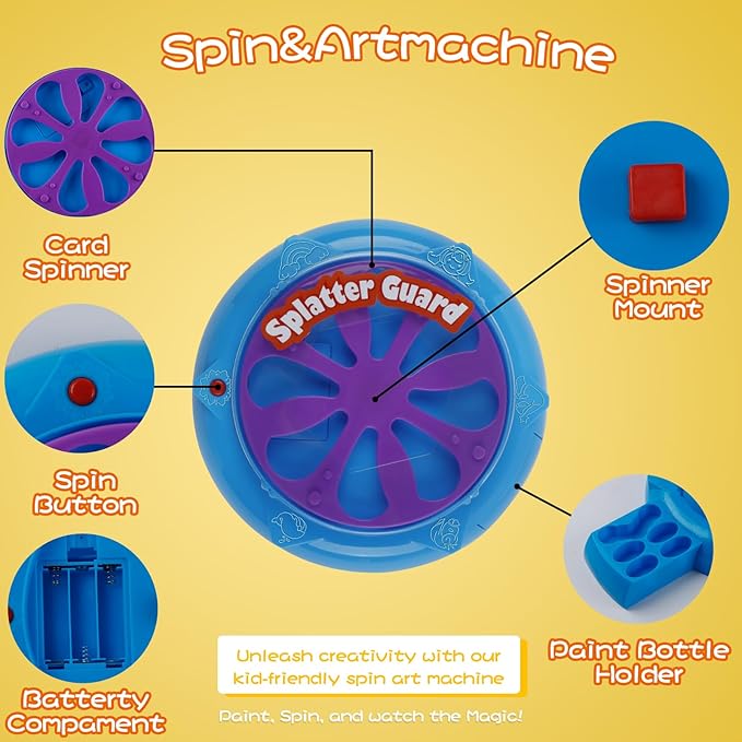 Wings Giant Paint Spin Art Machine Kit for Kids, Paint Spinner with Splatter Guard, Thicker Painting Spinner Arts & Crafts Gifts for Birthday, Toys Kits Set for Boys Girls Ages 6 7 8 9 10