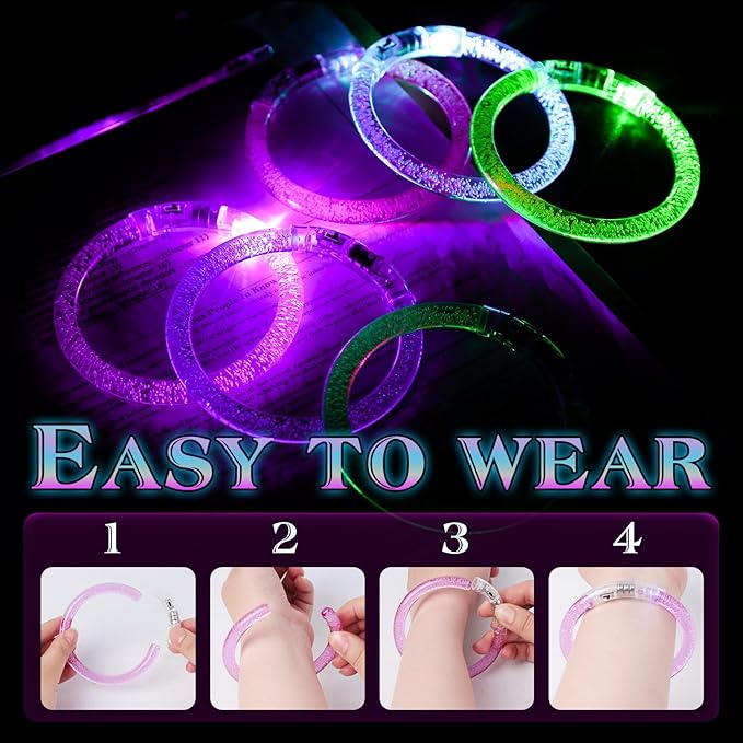 MCPINKY 48PCS Colorful Glow Sticks Bulk, Glow in the Dark Bracelets Light up Bracelets for Bachelorette Graduation Celebrations Discos Parties