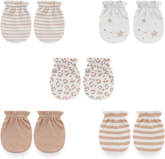 5 Pairs Baby Not Scratch Mittens 0-6 Months New Born Boy Girl Gloves Cute Infant Accessories