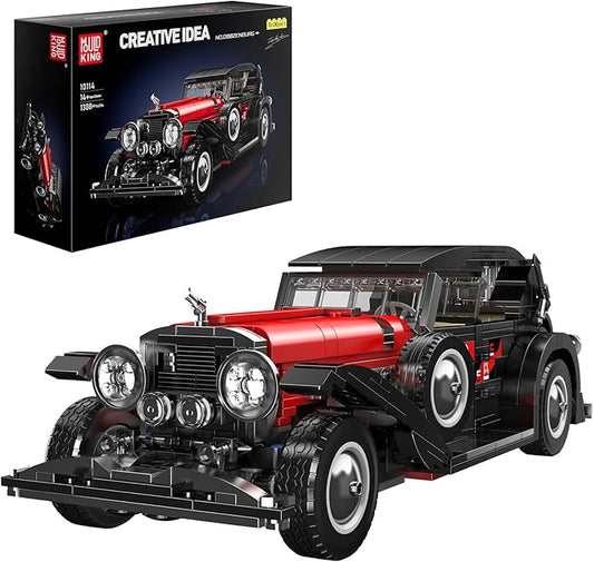 Mould King Classic Car Building Sets, 10114 Vintage Car Model Build and Display, Collectible Retro Antique Vehicle Toys, Car Kits for Adults and Boys Girls Kids Aged 14+(1380 Pieces)