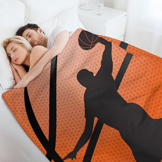 Basketball Throw Blanket - Soft Flannel Sports Basketball Blankets for Girls Boys Kids Pet Basketball Lovers - Warm Basketball Throw Blankets for All Season Sofa Lap, Chair - 40"x30"
