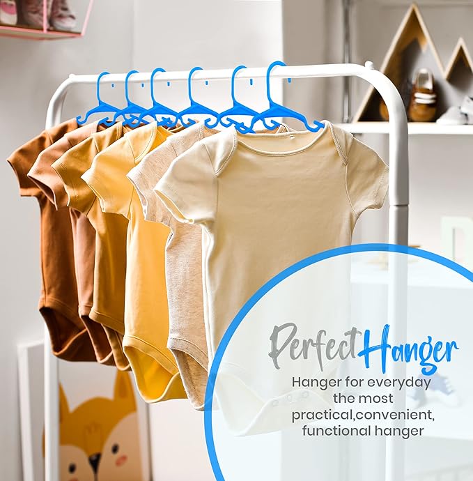 Utopia Home 20 Pack Kids Hangers - 11.5 Inch Plastic Baby Hangers for Closet - Childrens Hanger for Clothes & Infant Hanger for Closet - (Blue)