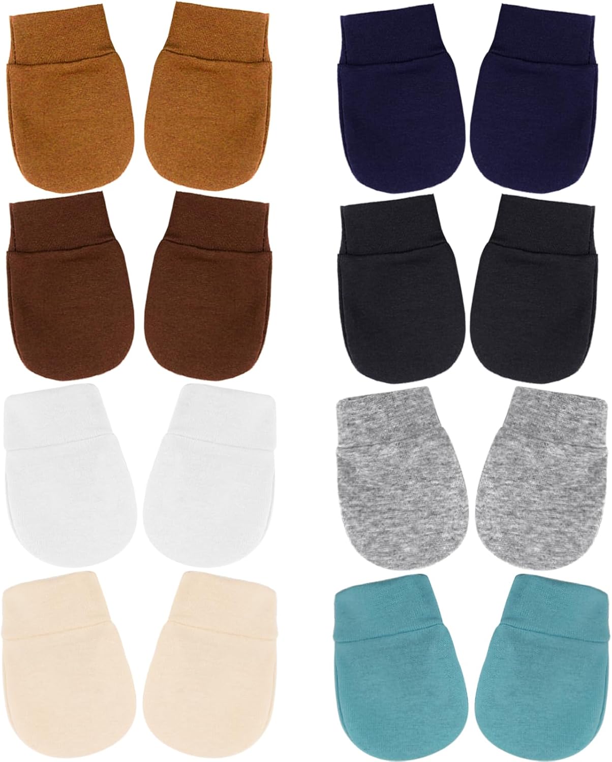 Newborn Baby Mittens No Scratch Cotton Elastic Wrist Gloves Infant Toddler Mittens for Baby Boy Girl 0-6 Months
