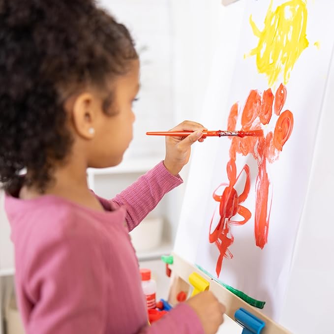 Melissa & Doug Deluxe Standing Art Easel - Dry-Erase Board, Chalkboard, Paper Roller, 36 months to 84 months