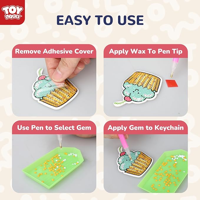 TOY Life Diamond Art Kits Kids with Keychains Painting Diamond Kits for Kids Gem Art Diamond Kids Painting, Art and Crafts for Girls Age 8-12 Art Kits Unicorn Painting Kit