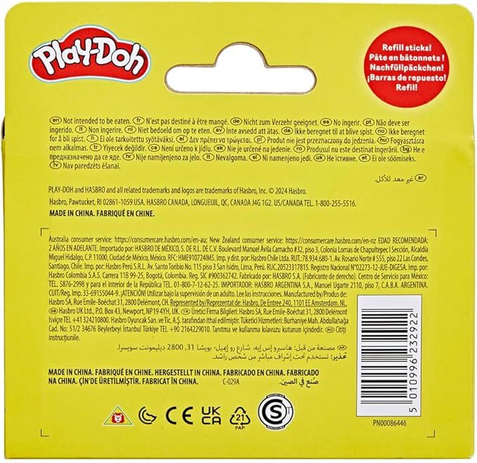 Play-Doh Essential Colors 10 Pack of Refill Sticks, Great for Classrooms and Party Favors, Kids Arts and Crafts Toys for 2 Year Olds and Up