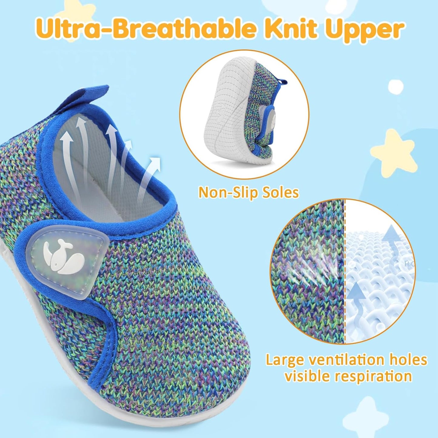 FEETCITY Toddler Walking Shoes Slip On Toddler Shoes Boys Girls Kids Sports Sneakers Casual School Shoes Barefoot Shoes