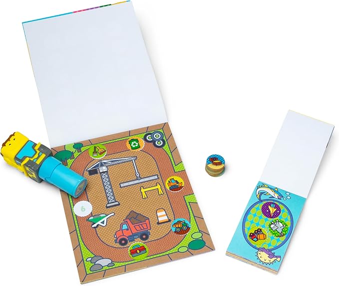 Melissa & Doug Sticker Wow!™ Bulldozer Bundle: 24-Page Activity Pad, Sticker Stamper, 500 Stickers, Arts and Crafts Fidget Toy Collectible Character