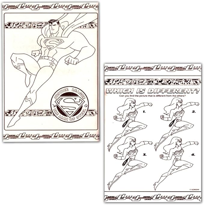 DC Comics® Justice League Coloring and Activity Book Bundle with 2 Books Featuring Batman, Superman, Wonder Woman, Green Lantern, The Flash, Aquaman, and Cyborg