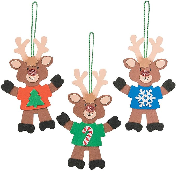 T-Shirt Reindeer Ornament Craft Kit - 12 - Crafts for Kids and Fun Home Activities