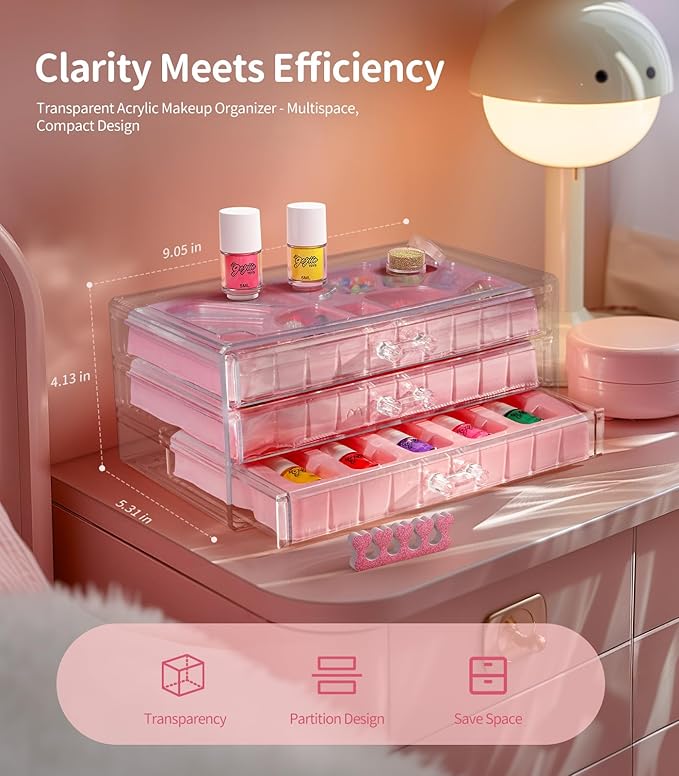 Geyiie DIY Nail Polish Toys Toys, Nail Art Kits for Girls, Bead Bracelet Making Kit with Beads in Acrylic organizers box, Make up toys for kids Craft Kit for Dress Up, Arts Kit Toys