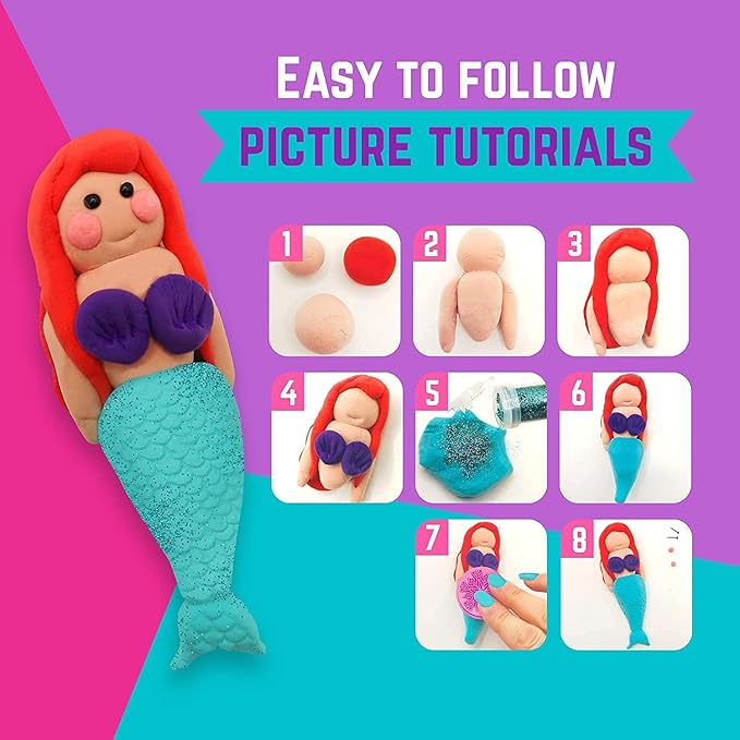 GirlZone Air Dry Clay Ultimate Craft Kit, Over 100 Piece Kids Modeling Clay Set, Air Dry Clay for Kids with No Baking Required, Arts & Crafts for Girls Age 3+ (Regular Size)