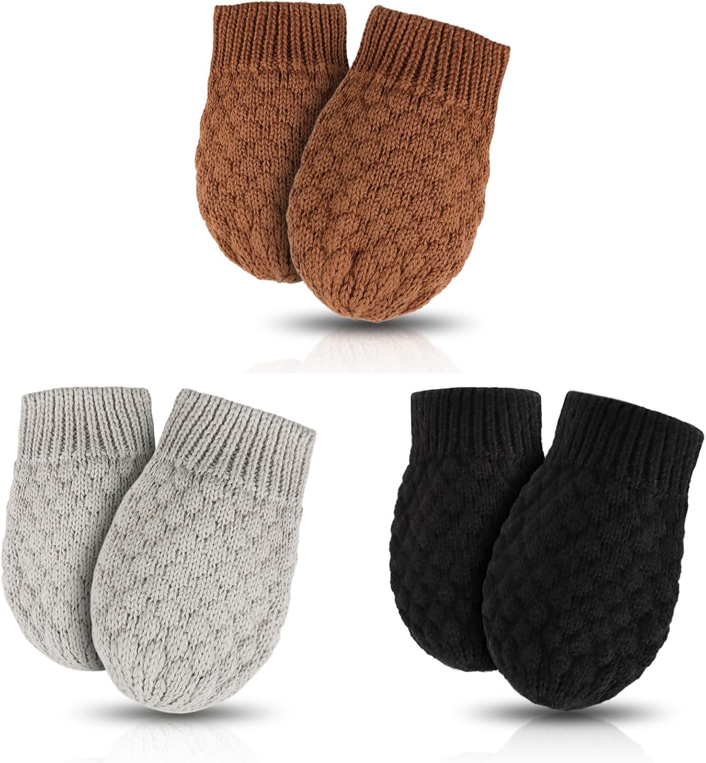 Baby Knit Mittens Toddler Boys Girls Gloves Winter Infant Newborn No Scratch Mitten 0-3 Years