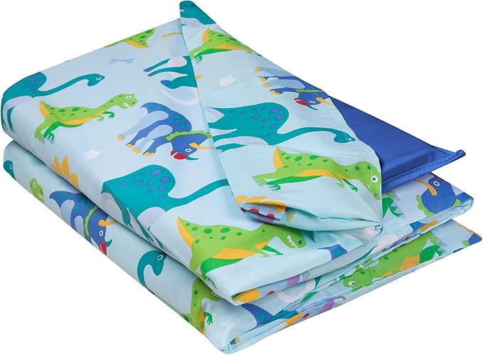 Wildkin Kids Nap Mat Cover for Boys & Girls, Sewn-in Flap Design Rest Mat Cover, Perfect for Preschool and Daycare, Fits Our Vinyl Nap Mat up to 1.5 Inches Including Basic Sleep Mat (Dinosaur Land)