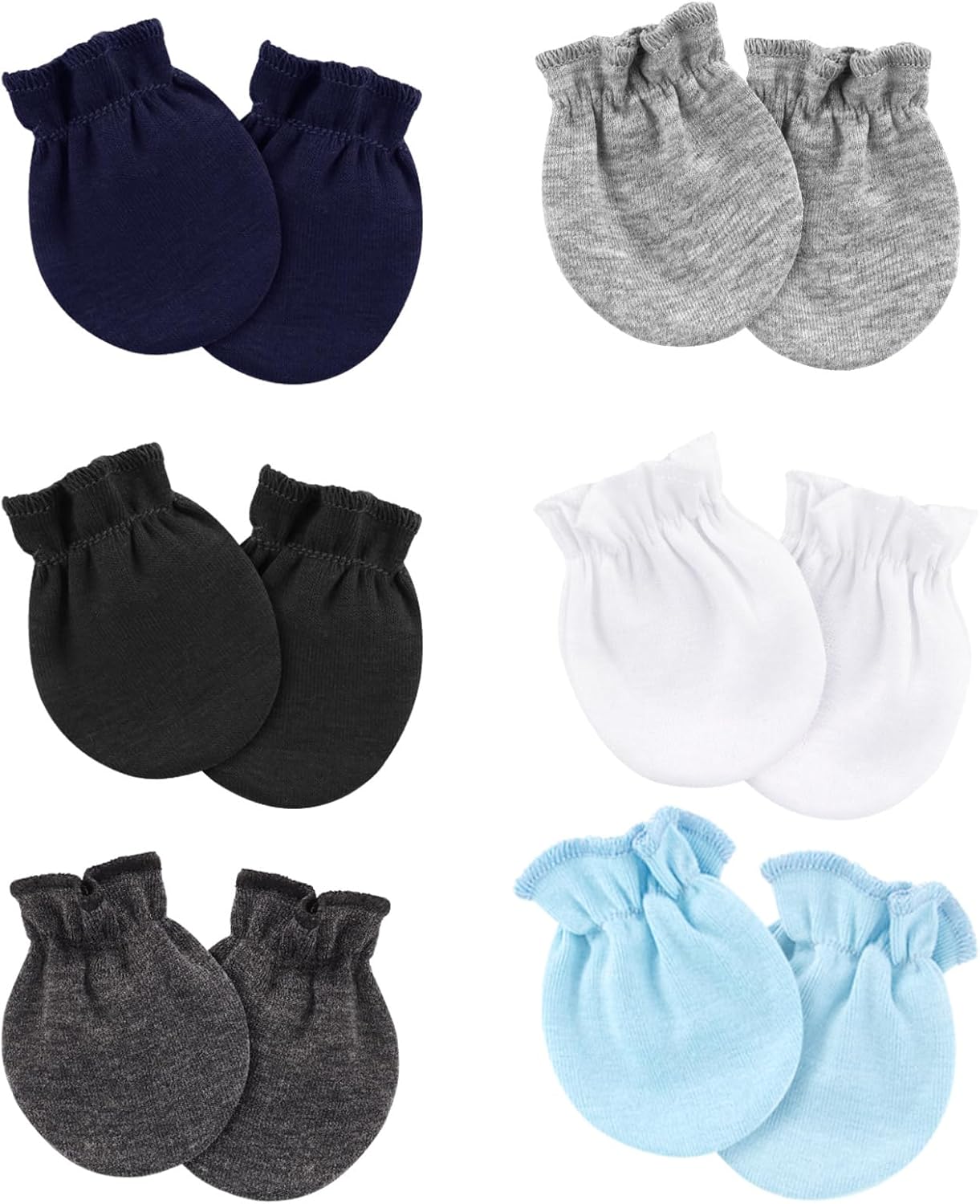 Newborn Baby Mittens No Scratch Cotton Elastic Wrist Gloves Infant Toddler Mittens for Baby Boy Girl 0-6 Months