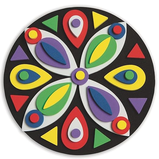 S&S Worldwide Foam Mosaic Mandalas Craft Kit (Pack of 12)