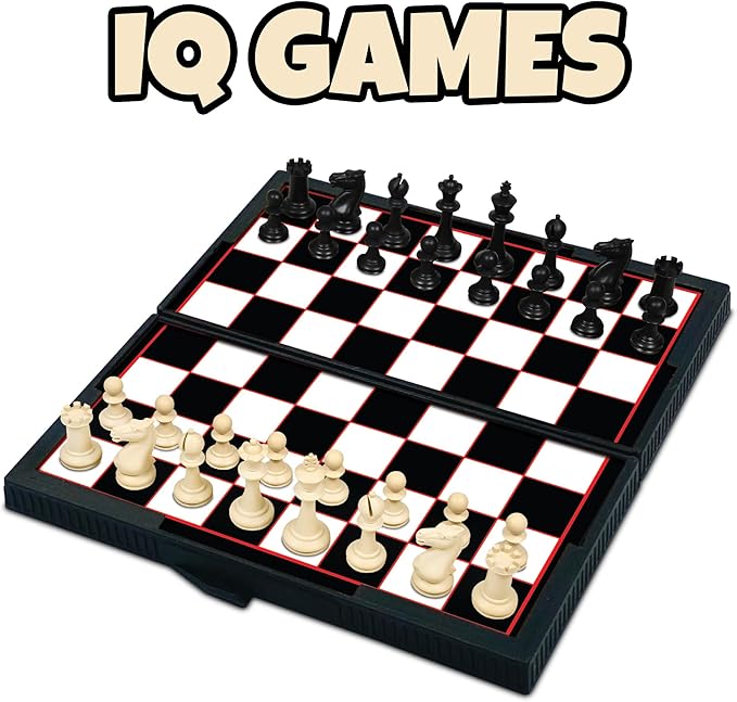 Magnetic Board Game Set by GAMIE - Includes 12 Retro Fun Games - 5" Compact Design - Individually Boxed - Teaches Strategy & Focus - Great for Road Trip/Travel/Camping - Best Gift for Kids Ages 6+