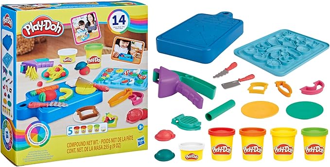 Play-Doh Little Chef Starter Set, 14 Play Kitchen Accessories, Kids Toys for 3 Year Olds and Up, Preschool Crafts