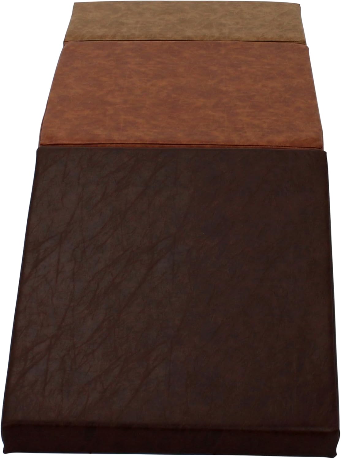 SoftScape Rustic Kid Playtime Climber, Indoor Active Playset for Toddlers and Children, Safe Soft Foam for Crawling and Sliding (3-Piece Set) - Distressed Faux Leather Assorted