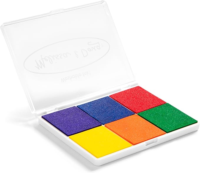 Melissa & Doug Rainbow Stamp Pad For Rubber Stamps, Arts And Crafts Supplies For Kids Ages 4+, 6 Washable Inks