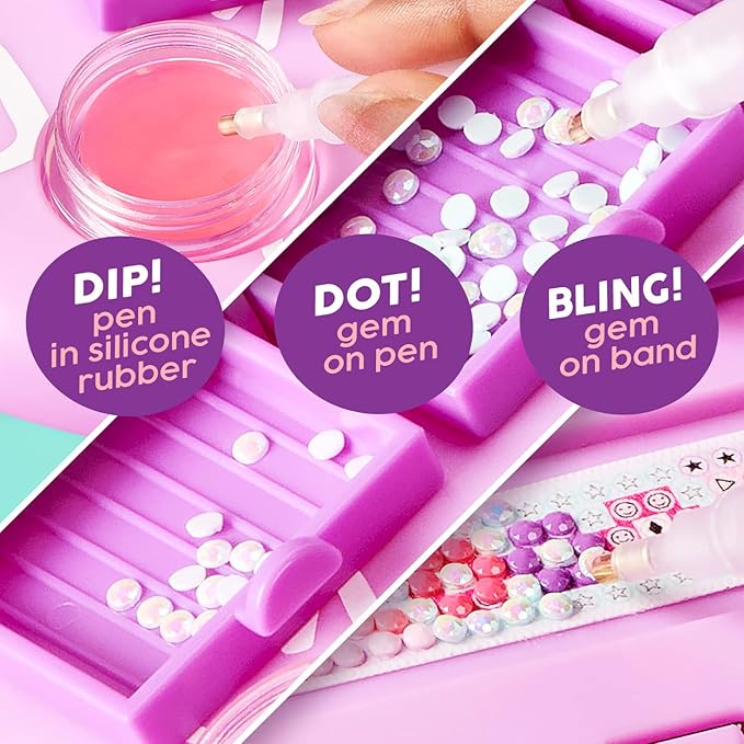 DIY Gem Friendship Bracelet, 5 Band On The Go Starter Pod in 6 Piece CDU - Arts & Craft Activity for Ages 7 and Up