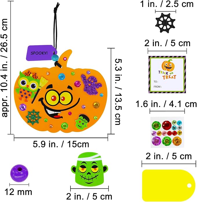 Winlyn 36 Sets Halloween Pumpkin Decorations DIY Foam Halloween Craft Kits Ghost Bat Monster Foam Stickers Halloween Arts and Crafts for Kids Home Classroom Activities Party Favors Trick-Or-Treaters