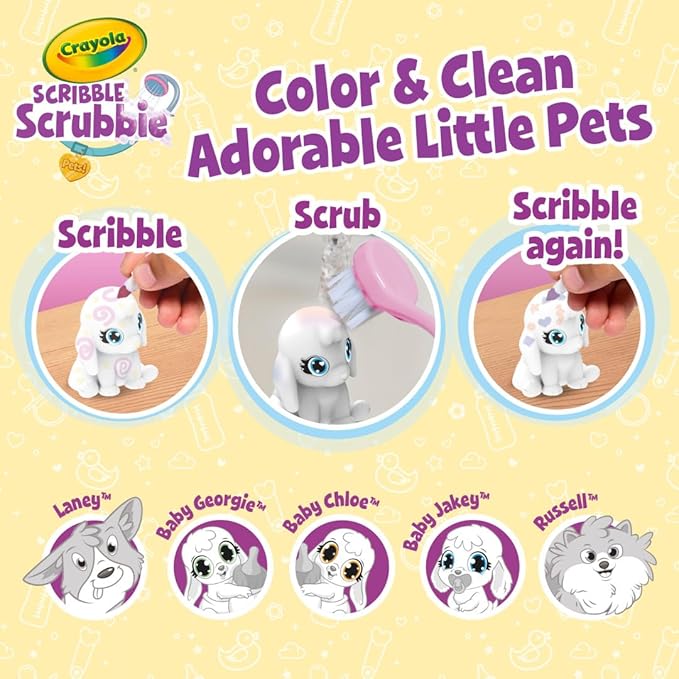Crayola Scribble Scrubbie Baby Pets Nursery, Baby Animal Toys for Toddlers & Kids, Gift for Girls & Boys, Ages 3, 4, 5