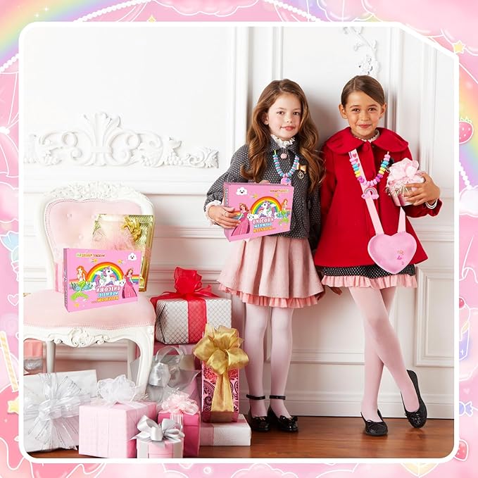 Jewelry Making Kit for Girls Unicorn Mermaid Charm Necklace Making Supplies Beads Set Birthday DIY Arts and Crafts for Girls