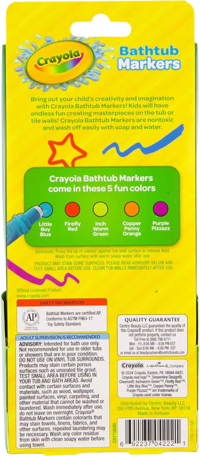 Crayola Bathtub Markers and Crayola Color Bath Drops, 60 tablets - Bring Creative Fun to Bath Time - Non-toxic