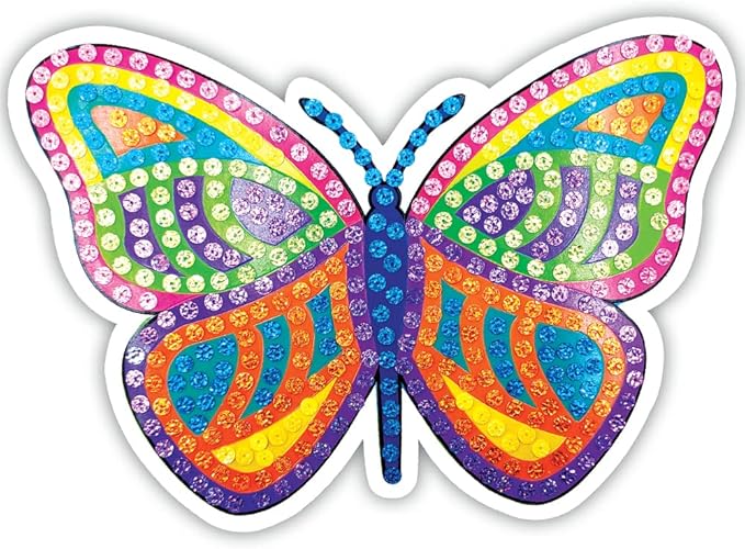 ToyKraftt Toddler Butterfly Art and Craft Kit for 3 to 5 Year Olds, Peel and Stick Pictures, Gifts for Boys Girls - Sequin Pictures Butterflies