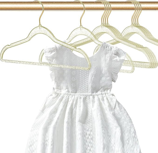 Baby Glitter Hanger 20 Pack,13.97" Kids Toddler Hangers for Closet,Gold Sparkling Plastic Baby Clothes Hangers,Girl Toddler Hangers, Non-Slip Space Saving Kid Hangers for Dress Up