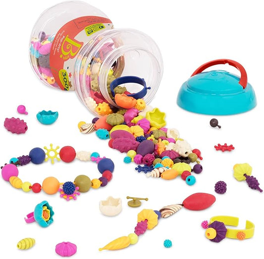 B. toys – Pop Arty! 300 Pcs- Jewlery Making Kit- Creative Pop Snap Bead Set for Kids –DIY Craft Jewelry Making Kit –Necklaces, Rings, Bracelets – 4 Years +
