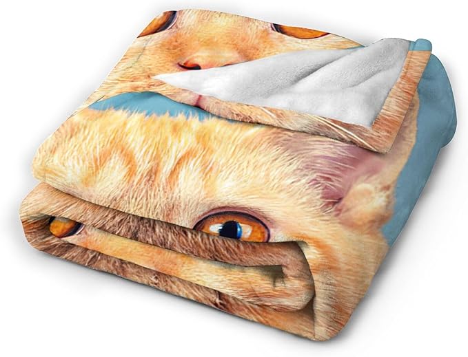 Cat Throw Blanket Colorful Cute Cat Plush Fleece Soft Cozy Cat Gifts Blanket for Kids Girls Adults Couch Bed Chair Office Dorm Decor 40''X50''