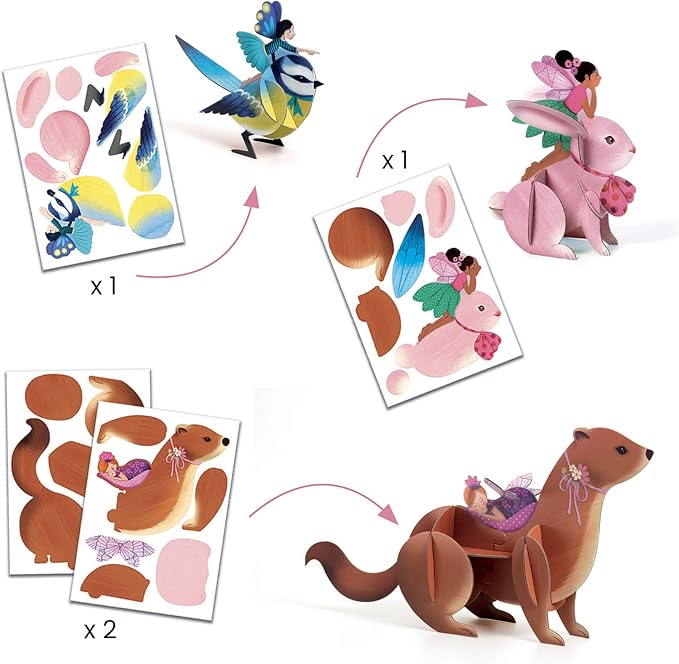 DJECO Fairy Craft Kit - Paint, Draw, Build & More for Home, School or Gifts - Fun & Creative for Family & Friends, Educational Art Craft Kit, Multi- Activitiy for Kids 6+ - Medium